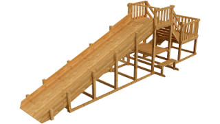 Зимняя деревянная заливная горка ВЫШЕ ВСЕХ ЛЕДЯНКА 2 (без покрытия) скат 8 метров