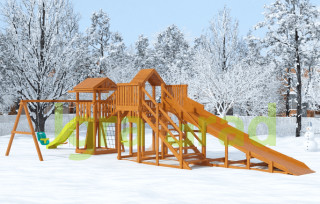 Детская площадка IGRAGRAD CLASSIC ПАНДА ФАНИ GRIDE с зимней горкой SNOW FOX 5.9 м